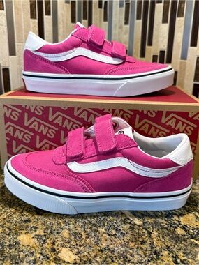 VANS Brooklyn Ls V Raspberry Rose Canvas Girls Kids Size 2.0 Sneakers Shoes NEW
